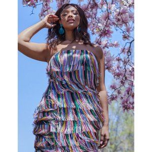 Eloquii - Rainbow Fringe Dress